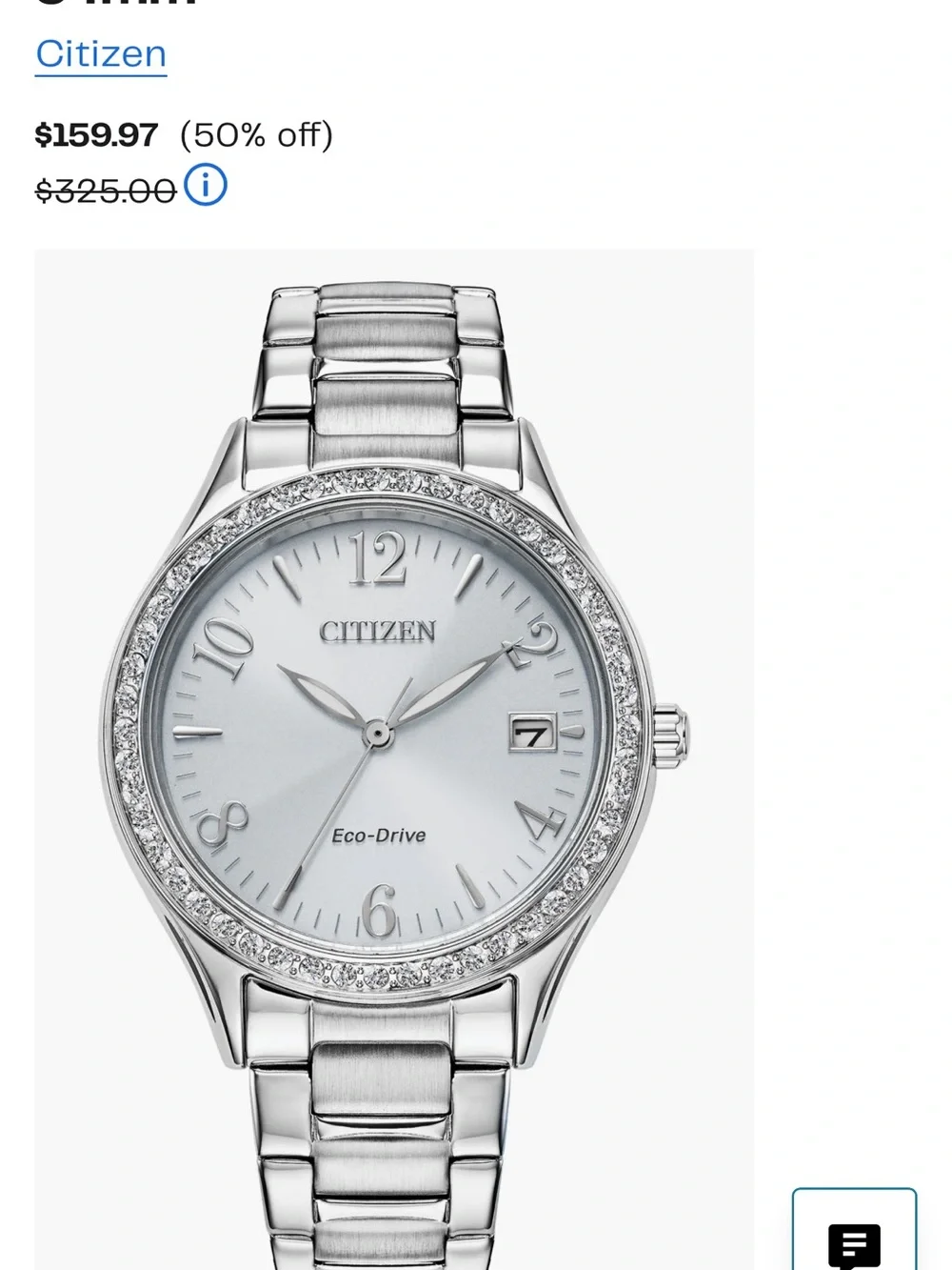 Citizen Silver-Tone Crystal Accent Eco-Drive Watch